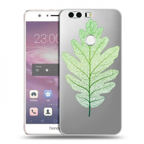 Полупрозрачный дизайнерский пластиковый чехол для Huawei Honor 8 Прозрачные листья