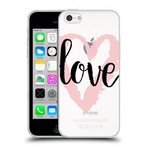 Полупрозрачный дизайнерский пластиковый чехол для Iphone 5c Слова любви