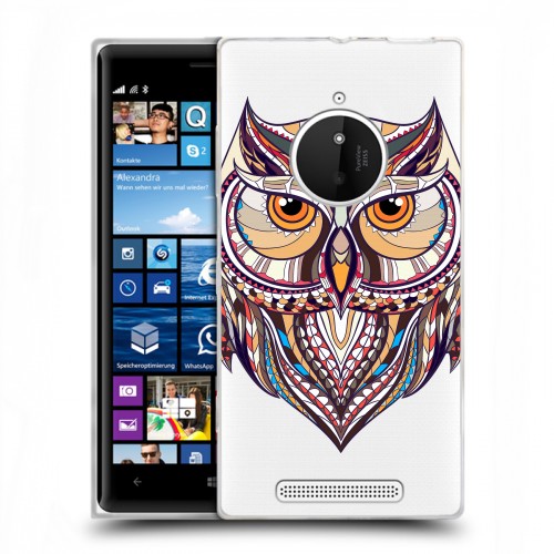 Полупрозрачный дизайнерский пластиковый чехол для Nokia Lumia 830 Животный арт 4