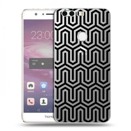 Полупрозрачный дизайнерский пластиковый чехол для Huawei Honor 8 Геометрические паттерны