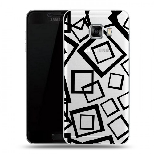 Полупрозрачный дизайнерский пластиковый чехол для Samsung Galaxy C5 Геометрические паттерны 
