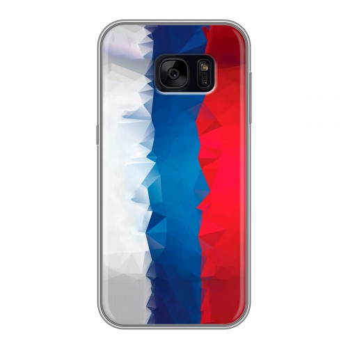 Дизайнерский силиконовый чехол для Samsung Galaxy S7 Edge Российский флаг