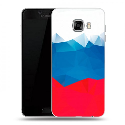 Дизайнерский пластиковый чехол для Samsung Galaxy C7 Российский флаг