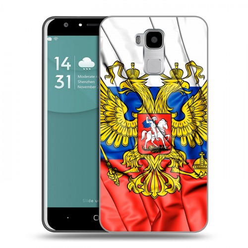 Дизайнерский пластиковый чехол для Doogee Y6 Российский флаг