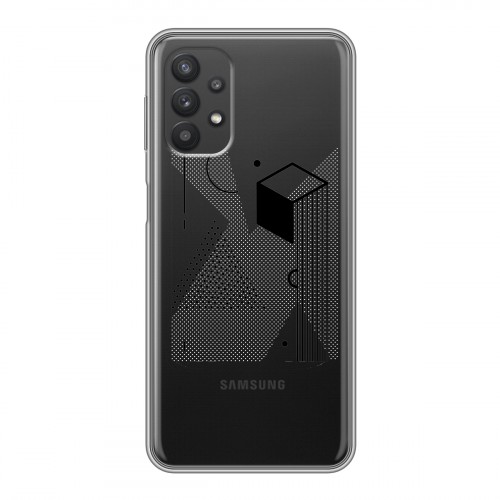 Полупрозрачный дизайнерский пластиковый чехол для Samsung Galaxy A32 Абстракции 1