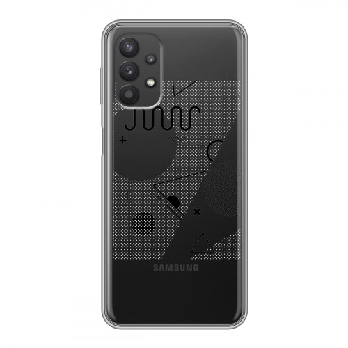 Полупрозрачный дизайнерский пластиковый чехол для Samsung Galaxy A32 Абстракции 1