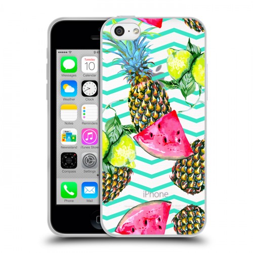 Полупрозрачный дизайнерский пластиковый чехол для Iphone 5c Ананас