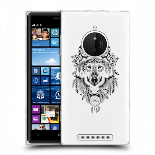 Полупрозрачный дизайнерский пластиковый чехол для Nokia Lumia 830 Волки