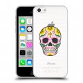 Дизайнерский пластиковый чехол для Iphone 5c Прозрачные веселые черепа