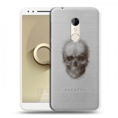 Полупрозрачный дизайнерский пластиковый чехол для Alcatel 3 прозрачные череп
