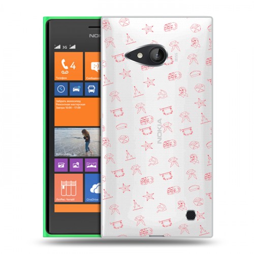 Полупрозрачный дизайнерский пластиковый чехол для Nokia Lumia 730/735 Флаг СССР