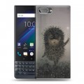 Дизайнерский пластиковый чехол для BlackBerry KEY2 LE Ежик в тумане