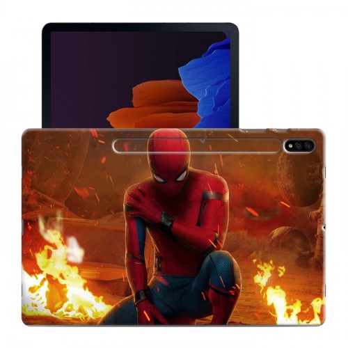 Дизайнерский силиконовый чехол для Samsung Galaxy Tab S7 Plus Человек-паук