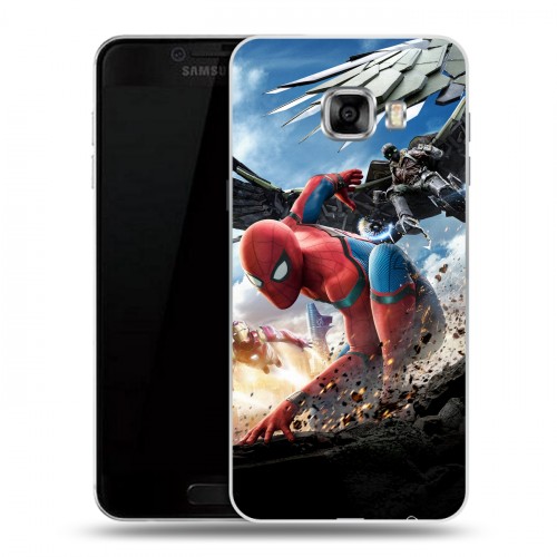 Дизайнерский пластиковый чехол для Samsung Galaxy C5 Человек - паук
