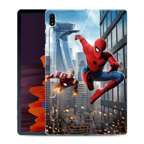 Дизайнерский силиконовый чехол для Samsung Galaxy Tab S7 Plus Человек - паук