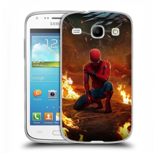 Дизайнерский силиконовый чехол для Samsung Galaxy Core Человек - паук