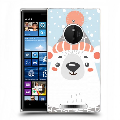 Дизайнерский пластиковый чехол для Nokia Lumia 830  Новогоднее смешенное