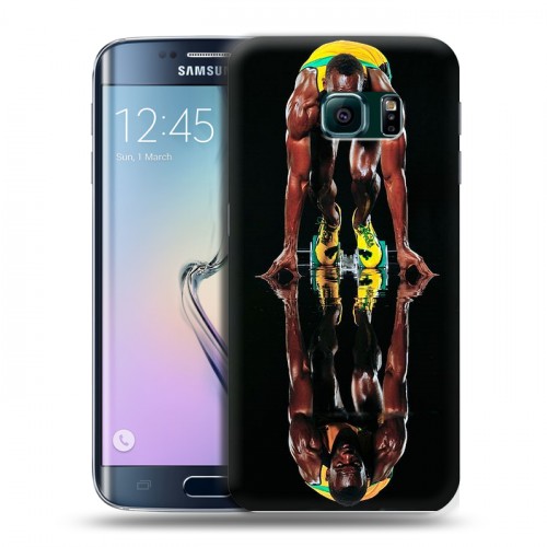 Дизайнерский пластиковый чехол для Samsung Galaxy S6 Edge Усейн Болт