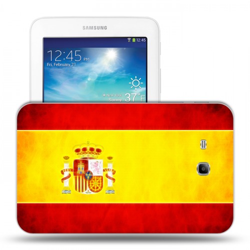 Дизайнерский силиконовый чехол для Samsung Galaxy Tab 3 Lite флаг Испании