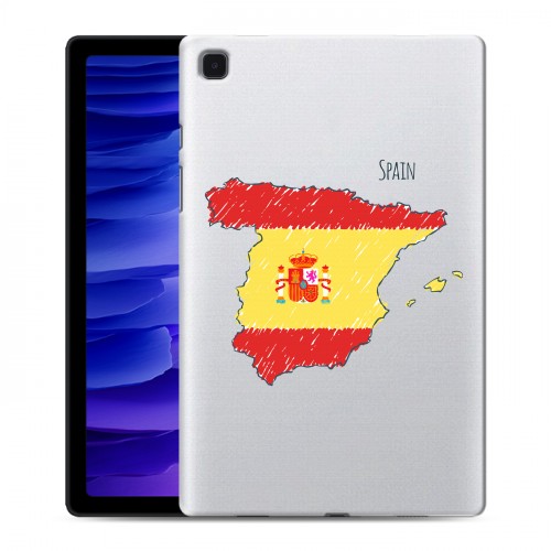 Полупрозрачный дизайнерский пластиковый чехол для Samsung Galaxy Tab A7 10.4 (2020) флаг Испании