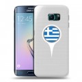 Полупрозрачный дизайнерский пластиковый чехол для Samsung Galaxy S6 Edge флаг греции