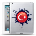 Полупрозрачный дизайнерский пластиковый чехол для Ipad 2/3/4 Флаг Турции