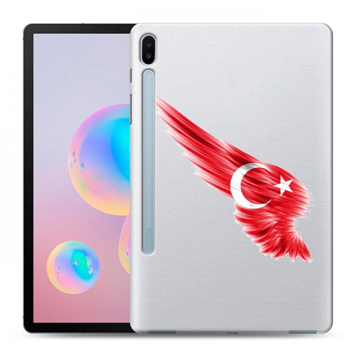 Полупрозрачный дизайнерский пластиковый чехол для Samsung Galaxy Tab S6 Флаг Турции