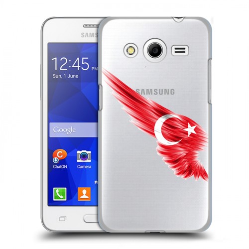 Полупрозрачный дизайнерский пластиковый чехол для Samsung Galaxy Core 2 Флаг Турции