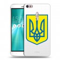 Полупрозрачный дизайнерский пластиковый чехол для Asus ZenFone 3 Ultra Флаг Украины