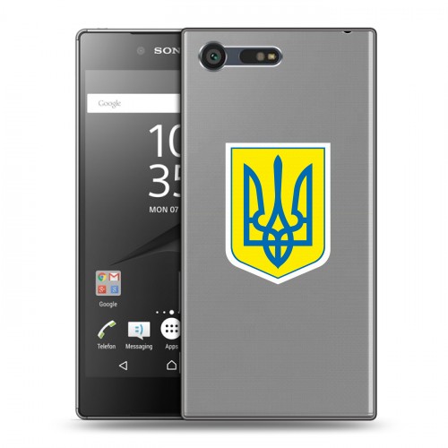 Полупрозрачный дизайнерский пластиковый чехол для Sony Xperia X Compact Флаг Украины