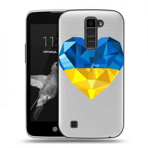 Полупрозрачный дизайнерский пластиковый чехол для LG K7 Флаг Украины