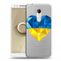 Полупрозрачный дизайнерский пластиковый чехол для Alcatel 3 Флаг Украины
