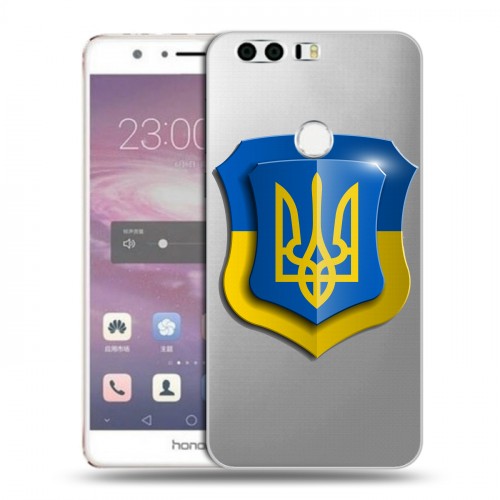Полупрозрачный дизайнерский пластиковый чехол для Huawei Honor 8 Флаг Украины