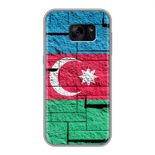 Дизайнерский силиконовый чехол для Samsung Galaxy S7 Edge Флаг Азербайджана