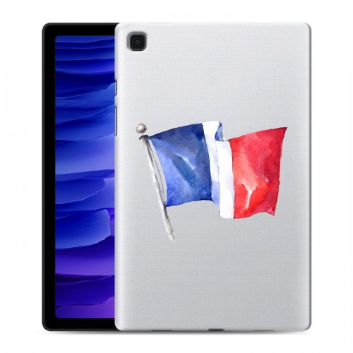 Полупрозрачный дизайнерский пластиковый чехол для Samsung Galaxy Tab A7 10.4 (2020) Флаг Франции