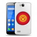 Полупрозрачный дизайнерский пластиковый чехол для Huawei Honor 3C Lite флаг Киргизии