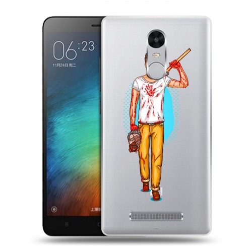 Полупрозрачный дизайнерский пластиковый чехол для Xiaomi RedMi Note 3 Прозрачный брутальный мужчина