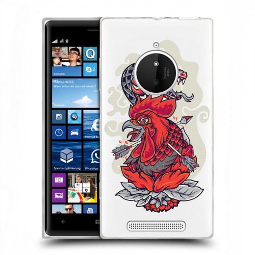 Полупрозрачный дизайнерский пластиковый чехол для Nokia Lumia 830 Прозрачные змеи