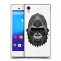 Полупрозрачный дизайнерский пластиковый чехол для Sony Xperia M4 Aqua Прозрачные обезьяны