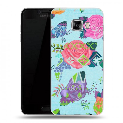 Дизайнерский пластиковый чехол для Samsung Galaxy C5 Летние розы