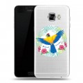 Полупрозрачный дизайнерский пластиковый чехол для Samsung Galaxy C5 Прозрачные попугаи