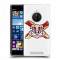 Полупрозрачный дизайнерский пластиковый чехол для Nokia Lumia 830 Прозрачные свинки