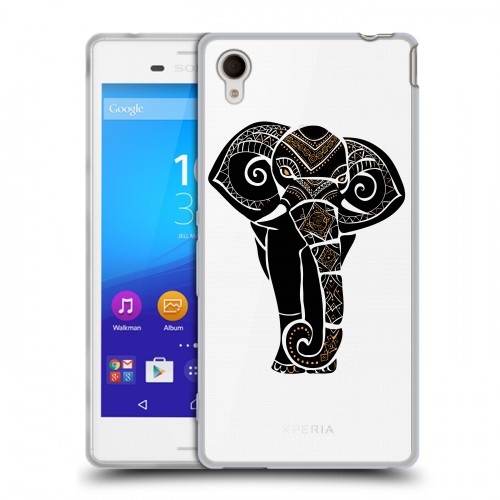Полупрозрачный дизайнерский пластиковый чехол для Sony Xperia M4 Aqua Прозрачные слоны
