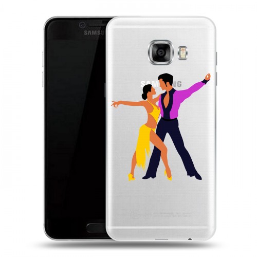 Полупрозрачный дизайнерский пластиковый чехол для Samsung Galaxy C5 Прозрачные танцоры 