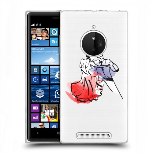 Полупрозрачный дизайнерский пластиковый чехол для Nokia Lumia 830 Прозрачные танцоры 