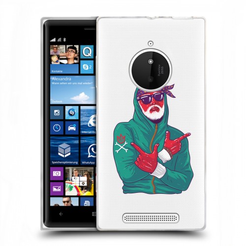 Полупрозрачный дизайнерский пластиковый чехол для Nokia Lumia 830 Прозрачное SWAG