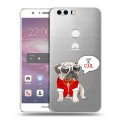 Полупрозрачный дизайнерский пластиковый чехол для Huawei Honor 8 Прозрачные щенки
