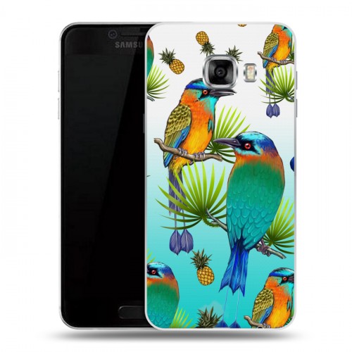 Дизайнерский пластиковый чехол для Samsung Galaxy C5 Птицы и фрукты