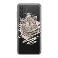 Дизайнерский силиконовый чехол для Samsung Galaxy A32 Прозрачные леопарды