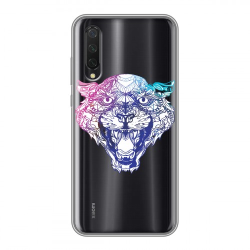 Дизайнерский силиконовый чехол для Xiaomi Mi 9 Lite Прозрачные леопарды